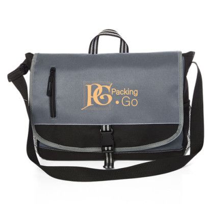 Custom Cutting Edge Laptop Messenger - Gray