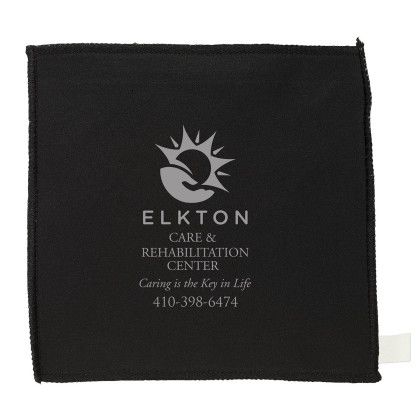 Custom Double-Sided Microfiber Cleaning Cloth - Black