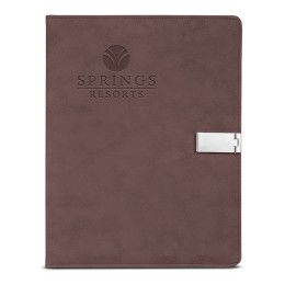 Custom Leeman Nuba Refillable Journal With Phone Stand - Brown