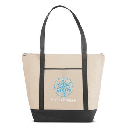 Custom Medium Size Non-Woven Cooler Tote Bag - Wheat