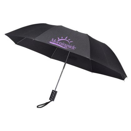 Custom Auto-Open Folding Umbrella - Black 