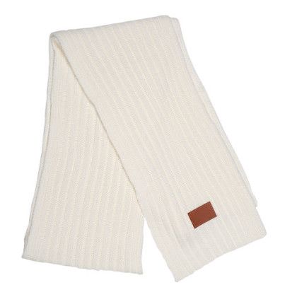 Custom Leeman Rib Knit Scarf - Cream