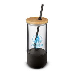 Custom 20oz Vivify Straw Tumbler With Silicone Grip - Black