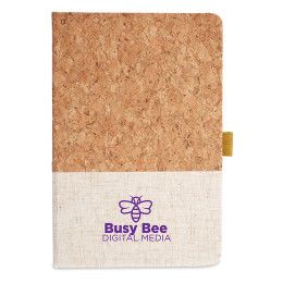 Custom Hard Cover Cork And Heathered Fabric Journal