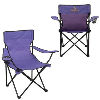 Custom Folding Captains Camping Chair - Purple