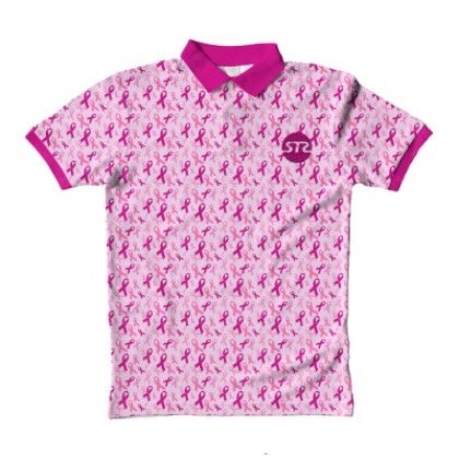 UPF 30+ Fully Sublimated Seasonal Polo - Pink Ribbon