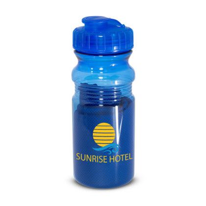 Custom Cooling Towel In Water Bottle - Blue