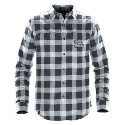 Custom Stormtech Logan Men's Snap Front Shirt - Titanium Plaid