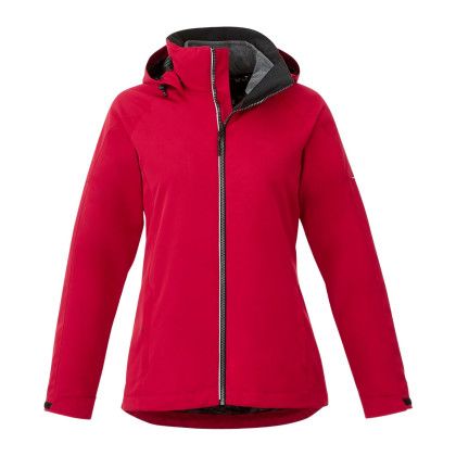 Custom Women's ARLINGTON Waterproof 3-in-1 Jacket  - Team Red with Heather Dark Charcoal