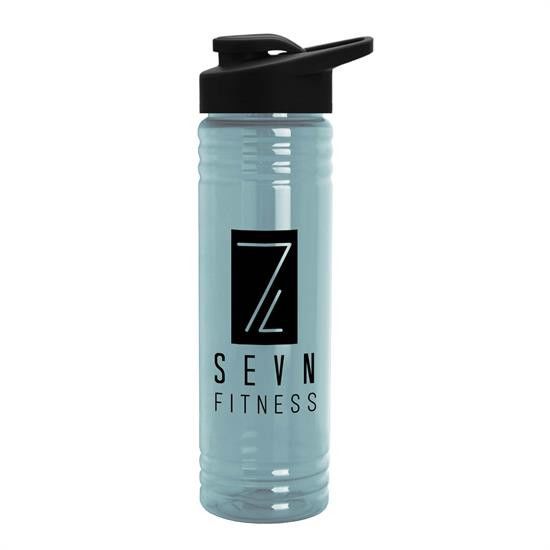 Custom 24 Oz. Slim Fit UpCycle RPET Bottles With Drink-Thru Lid