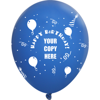Custom 11" Crystal Latex Wrap Balloons with Logo - Happy Birthday