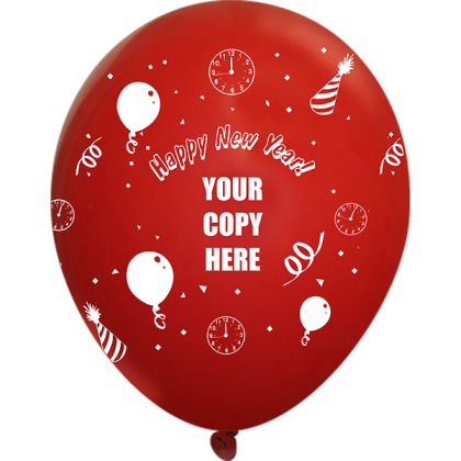 Custom 11" Crystal Latex Wrap Balloons with Logo - Happy New Year