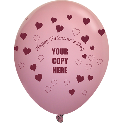 Custom 11" Crystal Latex Wrap Balloons with Logo - Valentine's Day