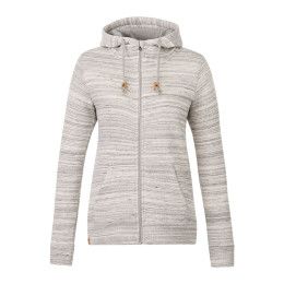 Custom Women's tentree Space Dye Full Zip Fleece Hoodie - ten Hi Rise Gray Space Dye