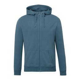 Custom Men's tentree Organic Cotton French Terry Full Zip Hoodie - ten Vintage Blue