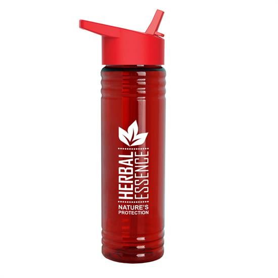 Custom 24 Oz. Slim Fit UpCycle RPET Bottles With Flip Straw Lid