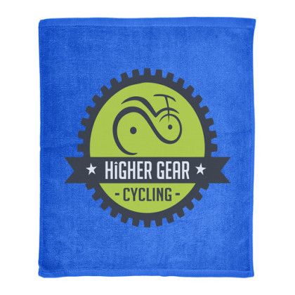 Custom Hemmed Cotton Rally Towel - Reflex Blue