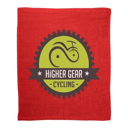 Custom Hemmed Cotton Rally Towel - Red