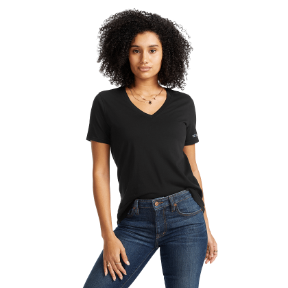 Custom Women's American Giant Classic Cotton V-Neck T-Shirt - Front