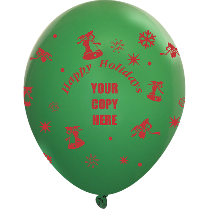 Custom 11" Fashion Latex Wrap Balloons - Happy Holidays