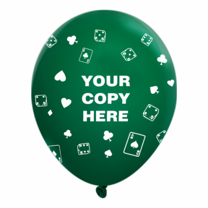 11" Metallic Latex Wrap Balloons with Logo Imprint - Casino