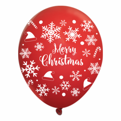 11" Metallic Latex Wrap Balloons with Logo Imprint - Happy Holidays