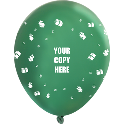Custom 11" Metallic Latex Wrap Balloons - Money