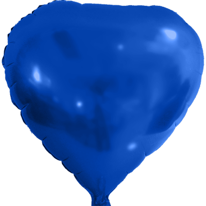 Custom 17" Heart Helium Saver XtraLife Foil Balloons - Blue