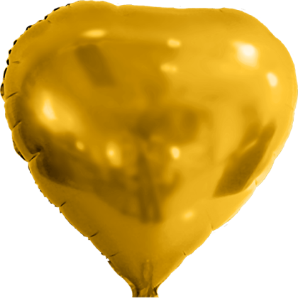 Custom 17" Heart Helium Saver XtraLife Foil Balloons - Gold Sateen