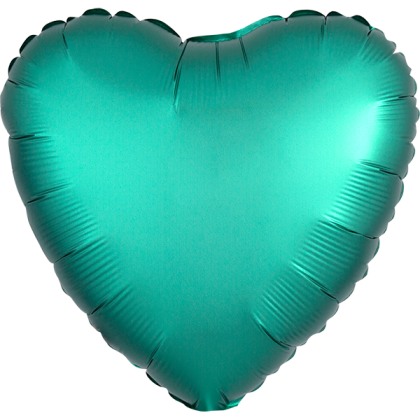 Custom 17" Heart Helium Saver XtraLife Foil Balloons - Jade Green