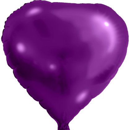 Custom 17" Heart Helium Saver XtraLife Foil Balloons - Purple