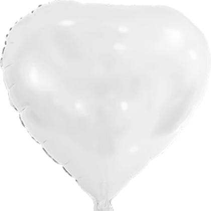 Custom 17" Heart Helium Saver XtraLife Foil Balloons - White