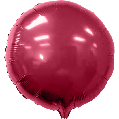 Custom 17" Round Helium Saver XtraLife Foil Balloons - Maroon Red