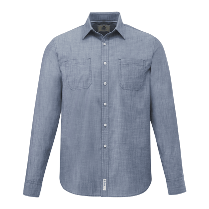 Custom Men's CLEARWATER Roots73 Dress Shirt - Dark Denim - Front