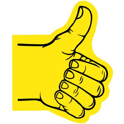 Spirit 16 in. Promotional Foam Thumbs Up - Yellow U Spirit 16 in. Promotional Foam Thumbs Up - Yellow U