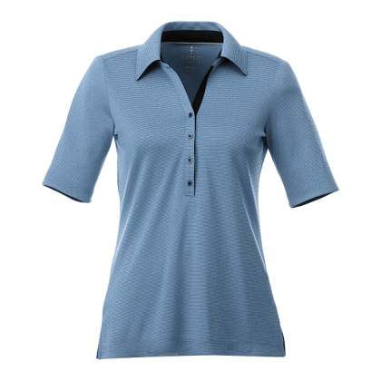 Custom Women's SKARA Short Sleeve Polo - Metro Blue Heather