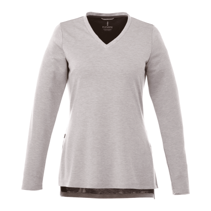 Custom Women's BROMLEY Knit V-Neck Sweater - Heather Gray