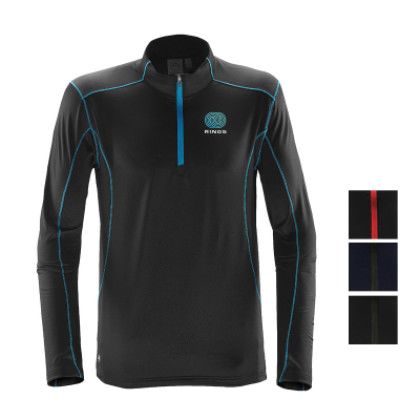 Custom Stormtech Pulse Men's Fleece Pullover - Black/Electric Blue