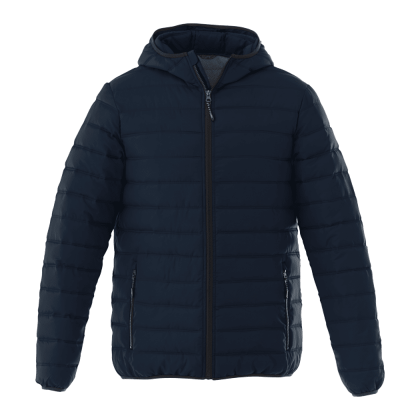 Custom Men's NORQUAY Insulated Puffer Jacket with Hood - Navy