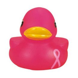 Custom Rubber Pink Awareness Duck Toy