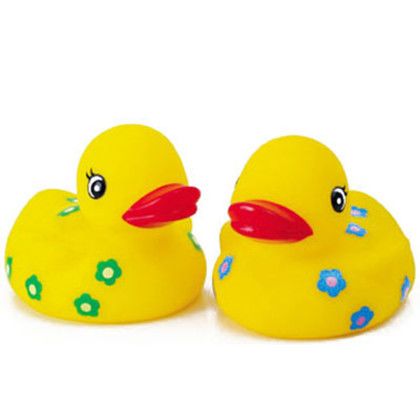 Custom Rubber Flower Children Duck Toy Custom Rubber Flower Children Duck Toy