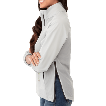 Custom Women's ODARAY 1/2 Zip Jacket  - Light Gray - Rear