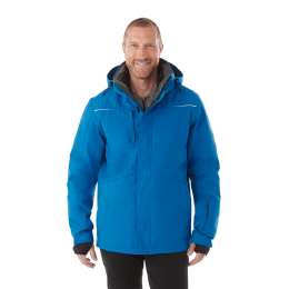 Custom Men's YAMASKA Waterproof 3-in-1 Jacket with Detachable Hood - Olympic Blue with Black - Front