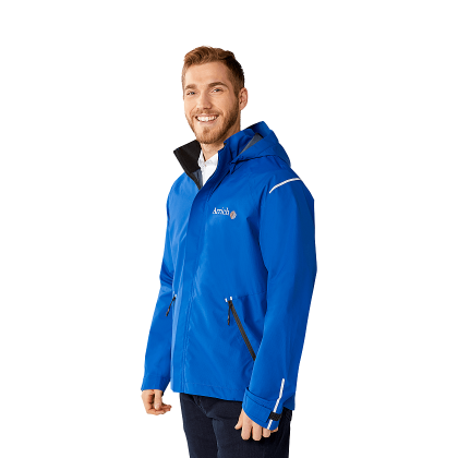 Custom Men's Gearhart Waterproof Lightweight Softshell Jacket - Metro Blue - Side