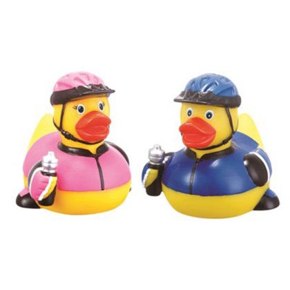 Custom Rubber Cyclist Duck Toy