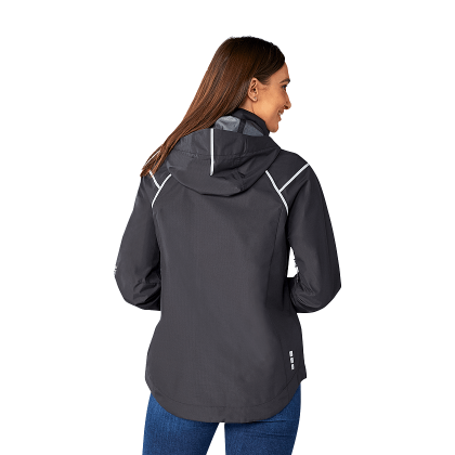 Custom Women's Gearhart Waterproof Lightweight Softshell Jacket - Black - Back