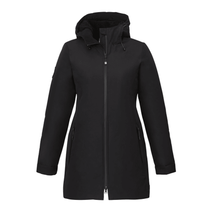 Women's Roots73 Rockglen Eco Waterproof Insulated Sherpa Fleece Lined Hooded Jacket - Black 