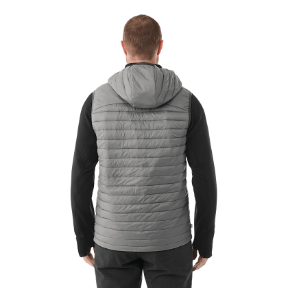 Men's JUNCTION Packable Insulated Puffer Vest with Hood - Quarry - Back