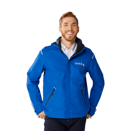 Custom Men's Gearhart Waterproof Lightweight Softshell Jacket - Metro Blue - Front