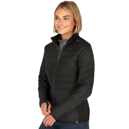 Custom Women's GENEVA Eco Hybrid Insulated Jacket - Black with Black - Front